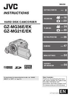 JVC GZ MG 36 E manual. Camera Instructions.